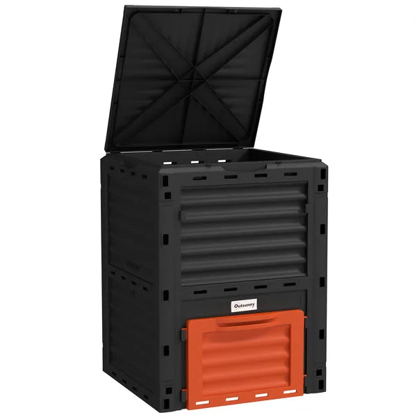 Garden Compost Bin 80 Gallon Outdoor Large Capacity Composter Fast Create Fertile Soil Aerating Box, Orange - product image 11