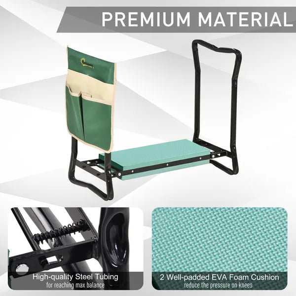 Outsunny Garden Kneeling Bench with 1 Large Side Tool Pouch and Easy Folding Design, Garden Kneeler Seat for Transport and Storage - product image 7