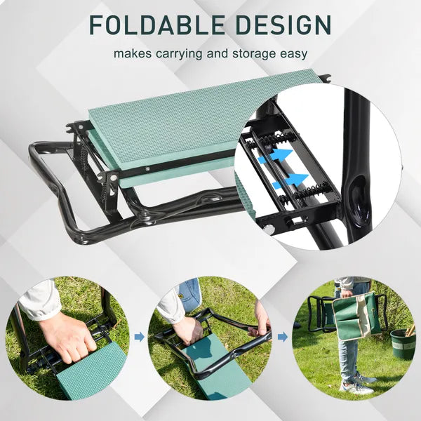 Outsunny Garden Kneeling Bench with 1 Large Side Tool Pouch and Easy Folding Design, Garden Kneeler Seat for Transport and Storage - product image 5