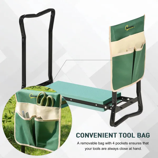 Outsunny Garden Kneeling Bench with 1 Large Side Tool Pouch and Easy Folding Design, Garden Kneeler Seat for Transport and Storage - product image 6