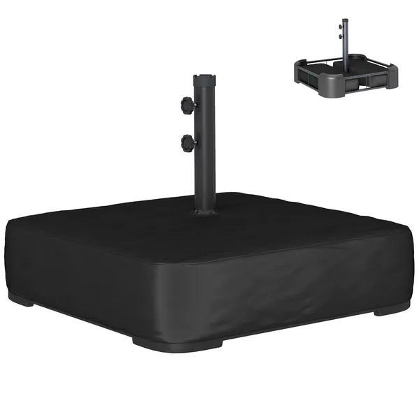 Outsunny Garden Parasol Base 176 lbs Sand Filled Heavy-Duty Stand for Cantilever Umbrellas and 1.9" Poles Black - product image 1