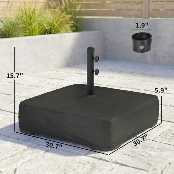 Outsunny Garden Parasol Base 176 lbs Sand Filled Heavy-Duty Stand for Cantilever Umbrellas and 1.9" Poles Black - product image 3