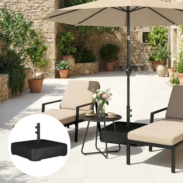 Outsunny Garden Parasol Base 176 lbs Sand Filled Heavy-Duty Stand for Cantilever Umbrellas and 1.9" Poles Black - product image 9