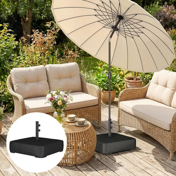 Outsunny Garden Parasol Base 176 lbs Sand Filled Heavy-Duty Stand for Cantilever Umbrellas and 1.9" Poles Black - product image 8