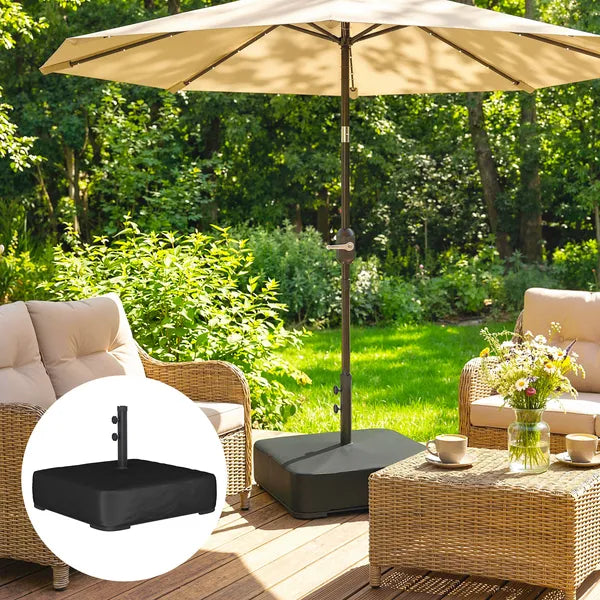 Outsunny Garden Parasol Base 176 lbs Sand Filled Heavy-Duty Stand for Cantilever Umbrellas and 1.9" Poles Black - product image 10