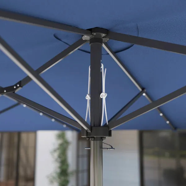 Outsunny Garden Parasol, Double-Sided Sun Umbrella with LED Solar Lights, Patio Parasol for Outdoor, Blue - product image 8
