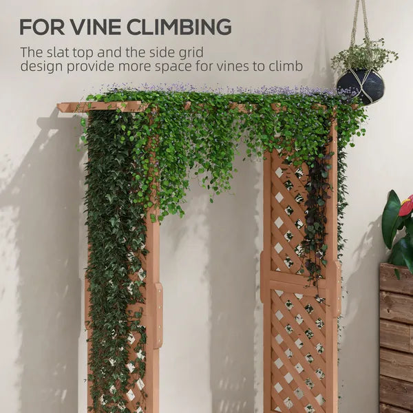 Garden Planter with Trellis: Wooden Construction for Climbing Plants, Includes Drainage, 70.75" Height - product image 4
