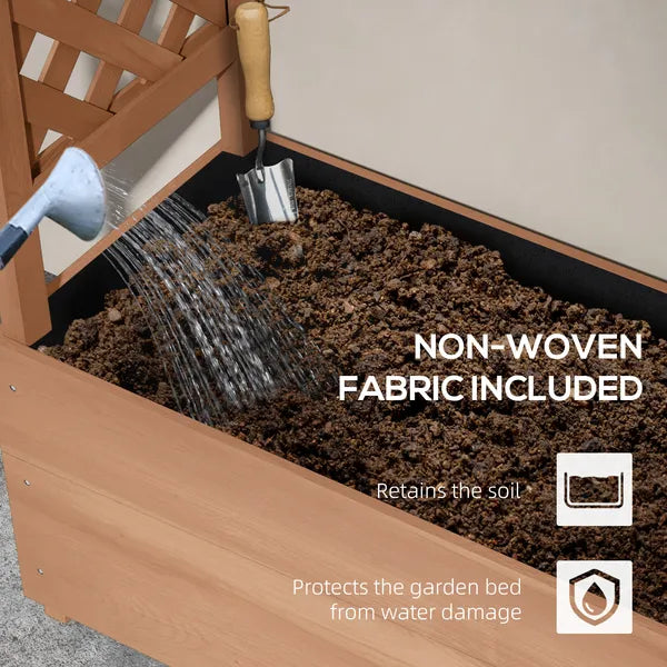 Garden Planter with Trellis: Wooden Construction for Climbing Plants, Includes Drainage, 70.75" Height - product image 6