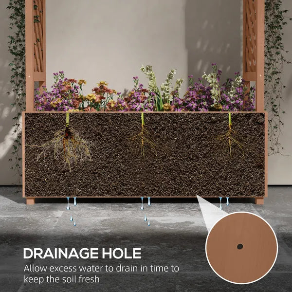 Garden Planter with Trellis: Wooden Construction for Climbing Plants, Includes Drainage, 70.75" Height - product image 5