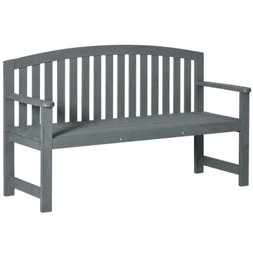 2 Seat Outdoor Wooden Garden Bench with Backrest and Armrests - product image 1