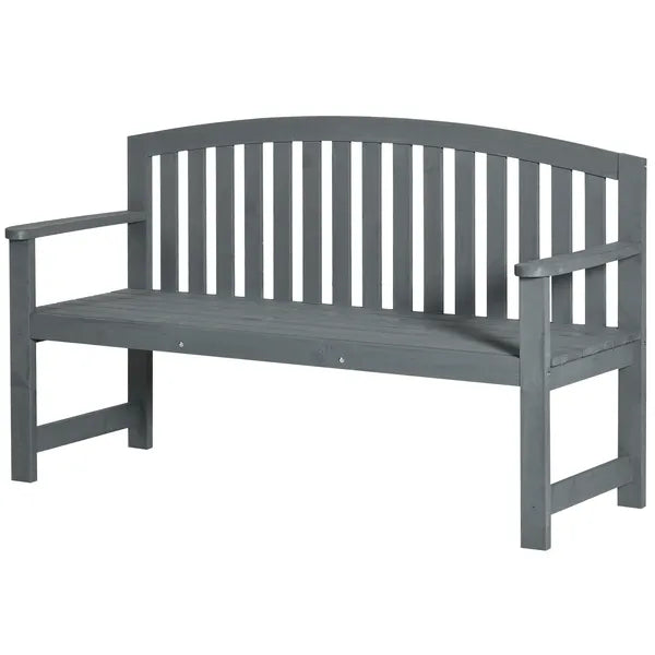 2 Seat Outdoor Wooden Garden Bench with Backrest and Armrests - product image 11