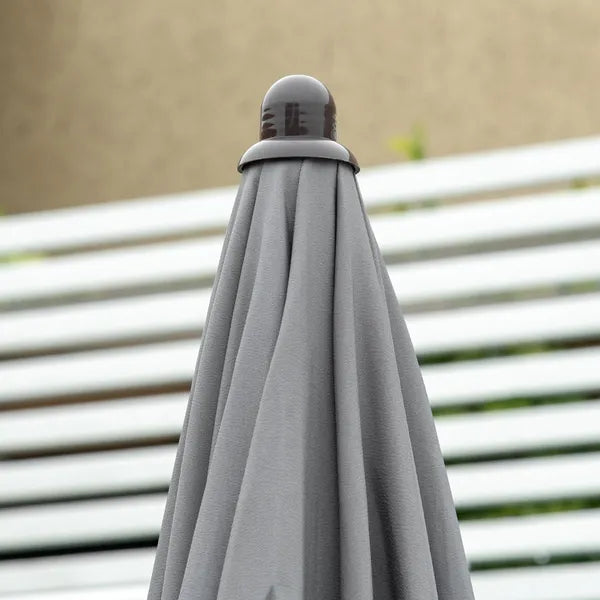 Garden Soiree: 6-Piece Gray Patio Dining Set with Umbrella and Glass Table - product image 8