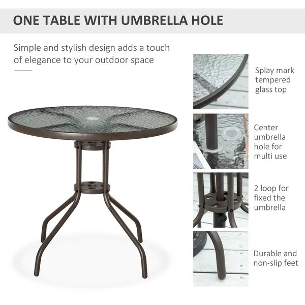 Garden Soiree: 6-Piece Gray Patio Dining Set with Umbrella and Glass Table - product image 4
