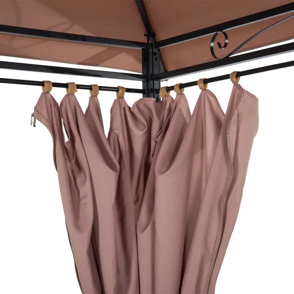 Outsunny Gazebo 10x13 Khaki with Curtains Vented Roof and Steel Frame for Outdoor Use - product image 9