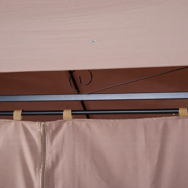 Outsunny Gazebo 10x13 Khaki with Curtains Vented Roof and Steel Frame for Outdoor Use - product image 8