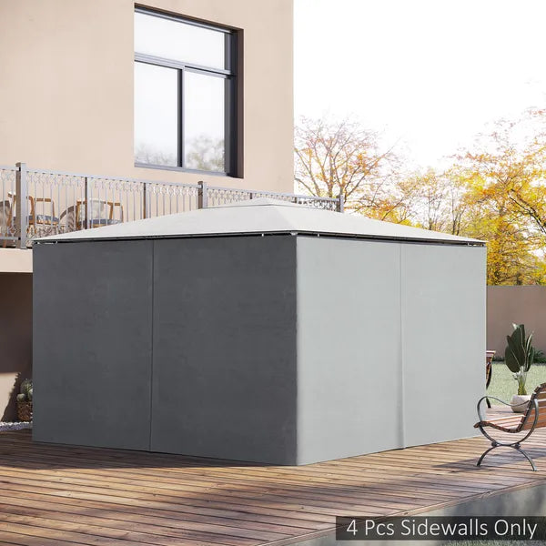 Gazebo Enclosure Set: 9.84' x 13.1' Light Gray 4 Panels with 48 Hooks and Rings for Pergolas - product image 2