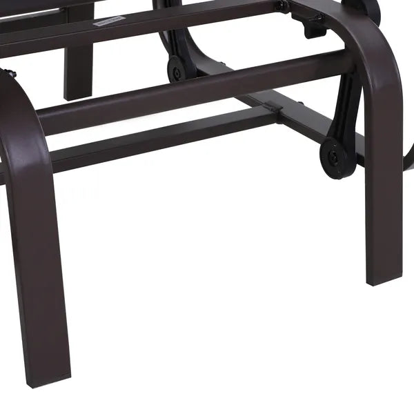 Outsunny Gliding Lounger Chair, Outdoor Swinging Chair with Smooth Rocking Arms and Lightweight Construction for Patio Backyard, Brown - product image 11