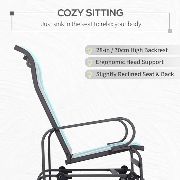 Outsunny Gliding Lounger Chair, Outdoor Swinging Chair with Smooth Rocking Arms and Lightweight Construction for Patio Backyard, Cream White - product image 5
