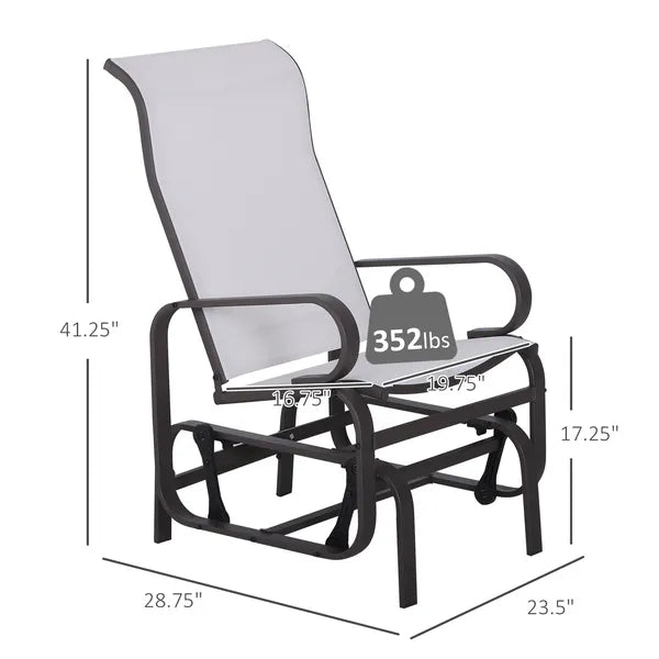Outsunny Gliding Lounger Chair, Outdoor Swinging Chair with Smooth Rocking Arms and Lightweight Construction for Patio Backyard, Cream White - product image 3