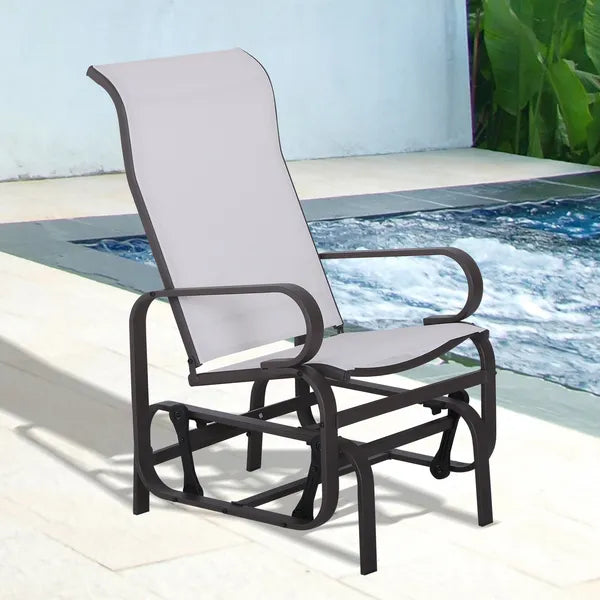 Outsunny Gliding Lounger Chair, Outdoor Swinging Chair with Smooth Rocking Arms and Lightweight Construction for Patio Backyard, Cream White - product image 10