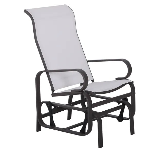 Outsunny Gliding Lounger Chair, Outdoor Swinging Chair with Smooth Rocking Arms and Lightweight Construction for Patio Backyard, Cream White - product image 11