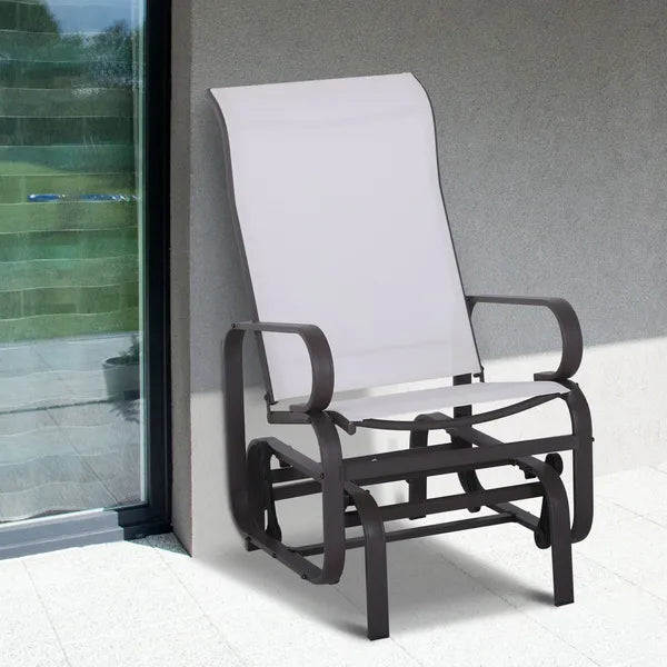 Outsunny Gliding Lounger Chair, Outdoor Swinging Chair with Smooth Rocking Arms and Lightweight Construction for Patio Backyard, Cream White - product image 7