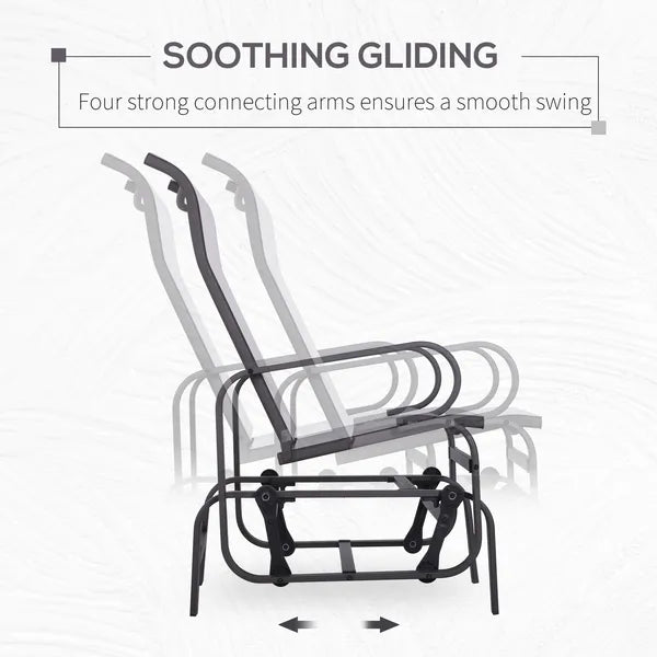 Outsunny Gliding Lounger Chair, Outdoor Swinging Chair with Smooth Rocking Arms and Lightweight Construction for Patio Backyard, Cream White - product image 4