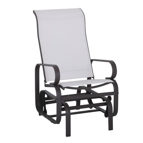 Outsunny Gliding Lounger Chair, Outdoor Swinging Chair with Smooth Rocking Arms and Lightweight Construction for Patio Backyard, Cream White - product image 1
