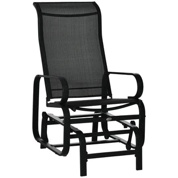 Outsunny Gliding Relaxation: Lightweight Black Outdoor Glider Rocker with Smooth Rocking Arms - product image 1