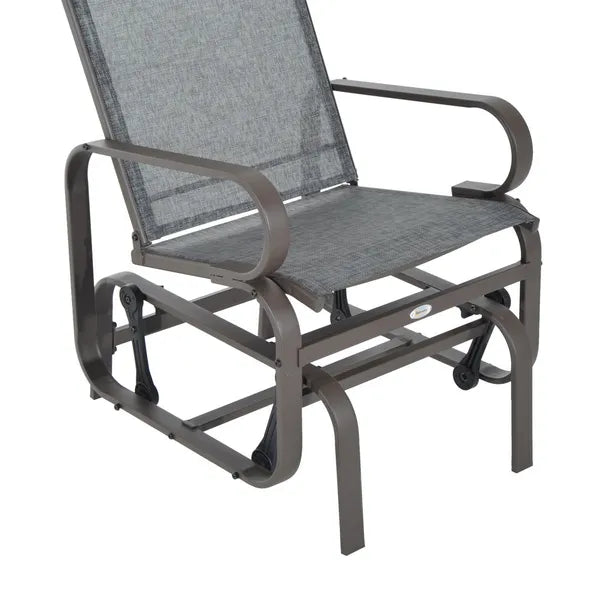 Outsunny Gliding Rocking Chair, Patio Swinging Chair with Smooth Rocking Arms and Lightweight Construction for Patio Backyard, Gray - product image 8