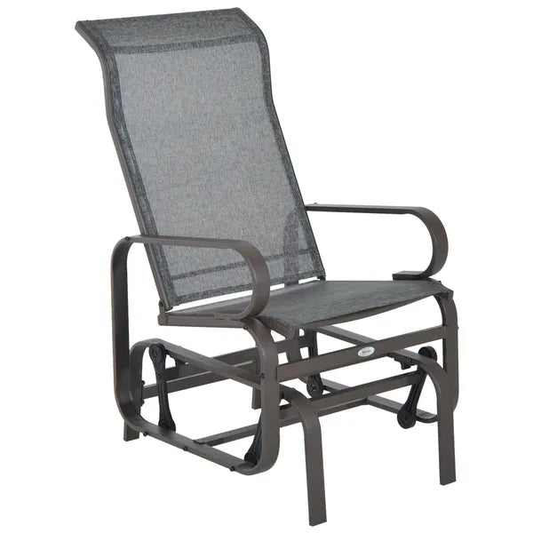 Outsunny Gliding Rocking Chair, Patio Swinging Chair with Smooth Rocking Arms and Lightweight Construction for Patio Backyard, Gray - product image 1