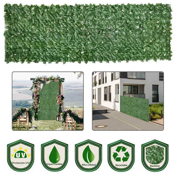 Outsunny Grass Wall Panels, 118x39 Artificial Grass Wall, Outdoor Fabric, Greenery Backdrop Panels Wall for Outdoor, Indoor, Dark Green - product image 7
