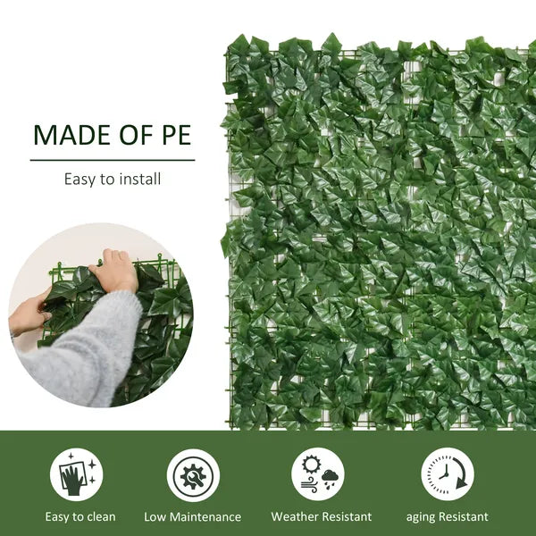 Outsunny Grass Wall Panels, 118x39 Artificial Grass Wall, Outdoor Fabric, Greenery Backdrop Panels Wall for Outdoor, Indoor, Dark Green - product image 4