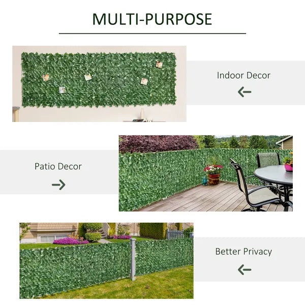 Outsunny Grass Wall Panels, 118x39 Artificial Grass Wall, Outdoor Fabric, Greenery Backdrop Panels Wall for Outdoor, Indoor, Dark Green - product image 5