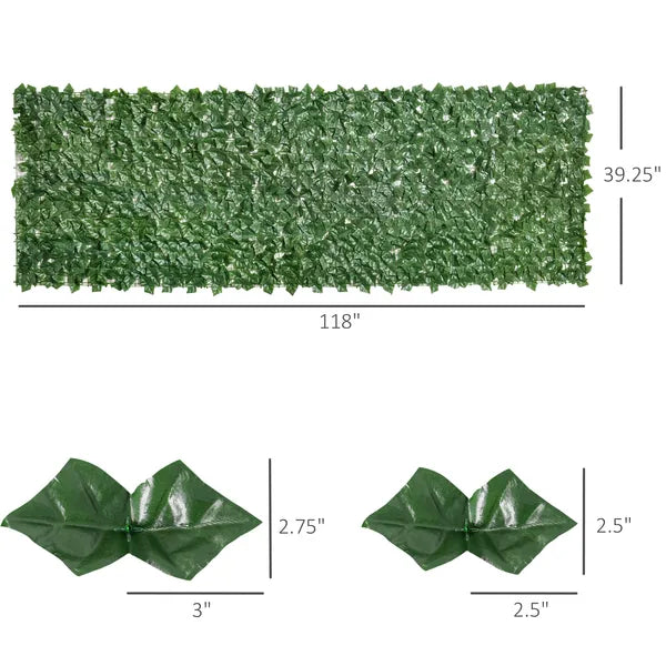 Outsunny Grass Wall Panels, 118x39 Artificial Grass Wall, Outdoor Fabric, Greenery Backdrop Panels Wall for Outdoor, Indoor, Dark Green - product image 3