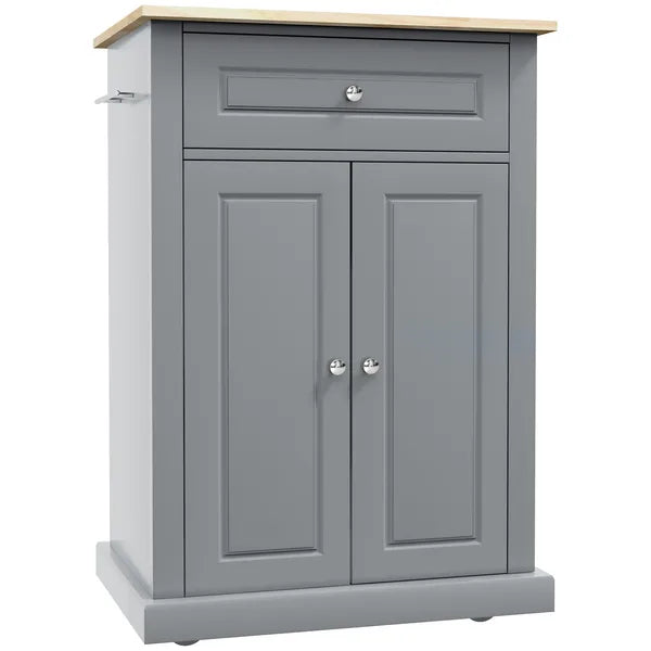 Gray Kitchen Cart, Rolling Island with Drawer, Adjustable Shelf and 2 Towel Racks - product image 11