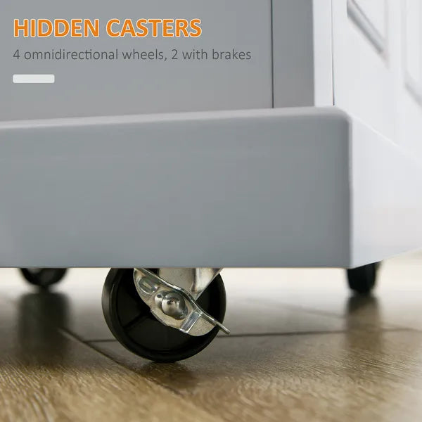 Gray Kitchen Cart, Rolling Island with Drawer, Adjustable Shelf and 2 Towel Racks - product image 5