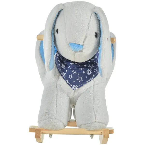 Qaba Plush Rocking Rabbit with Cradlesong Gray for Ages 18-36 Months - product image 9