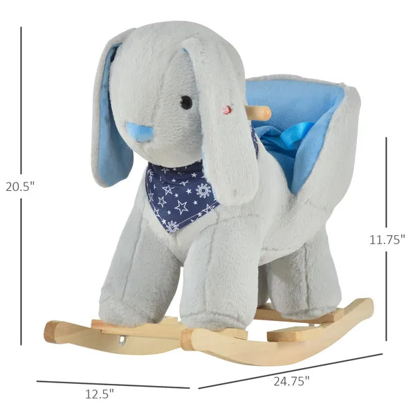 Qaba Plush Rocking Rabbit with Cradlesong Gray for Ages 18-36 Months - product image 3