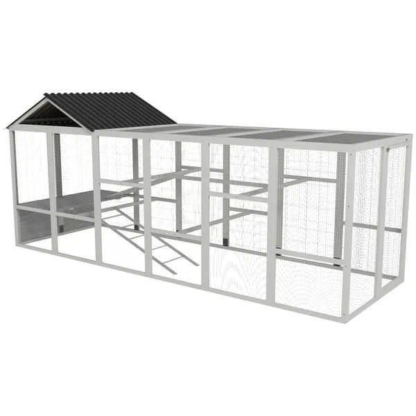 Gray Wooden Chicken Coop for 6-10 Chickens with Storage Perches 49"x48"x12.5" Poultry Essentials - product image 1