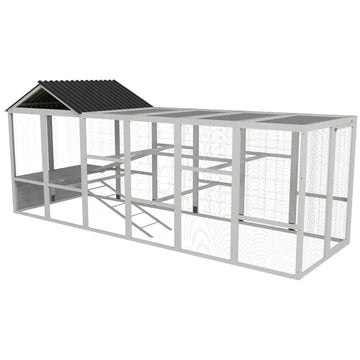Gray Wooden Chicken Coop for 6-10 Chickens with Storage Perches 49"x48"x12.5" Poultry Essentials - product image 1