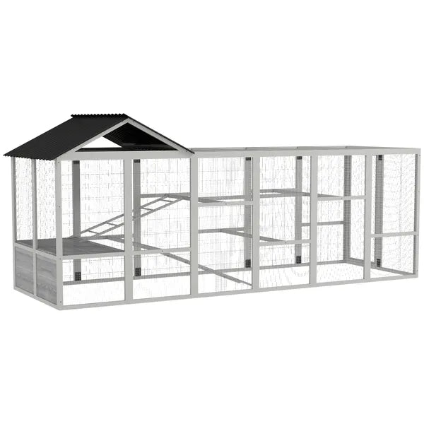 Gray Wooden Chicken Coop for 6-10 Chickens with Storage Perches 49"x48"x12.5" Poultry Essentials - product image 11
