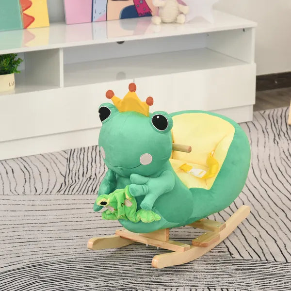 Green Frog Plush Rocking Horse with Music, Seat Belt and Hand Puppet, Ages 18 to 36 Months - product image 10