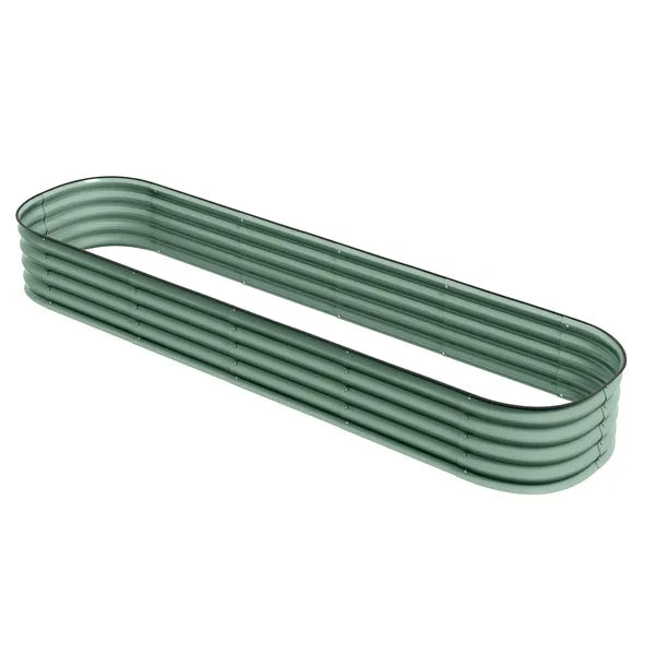 Green Galvanized Garden Bed 8' Metal Planter Box DIY Stock Tank Safety Edging for Herbs Vegetables - product image 1
