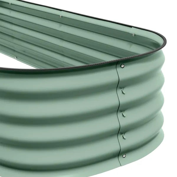 Green Galvanized Garden Bed 8' Metal Planter Box DIY Stock Tank Safety Edging for Herbs Vegetables - product image 8