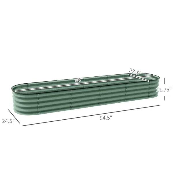 Green Galvanized Garden Bed 8' Metal Planter Box DIY Stock Tank Safety Edging for Herbs Vegetables - product image 3
