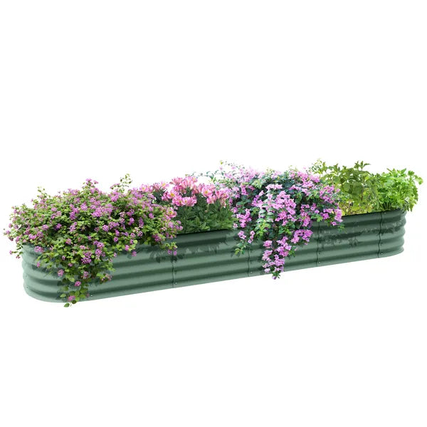 Green Galvanized Garden Bed 8' Metal Planter Box DIY Stock Tank Safety Edging for Herbs Vegetables - product image 11