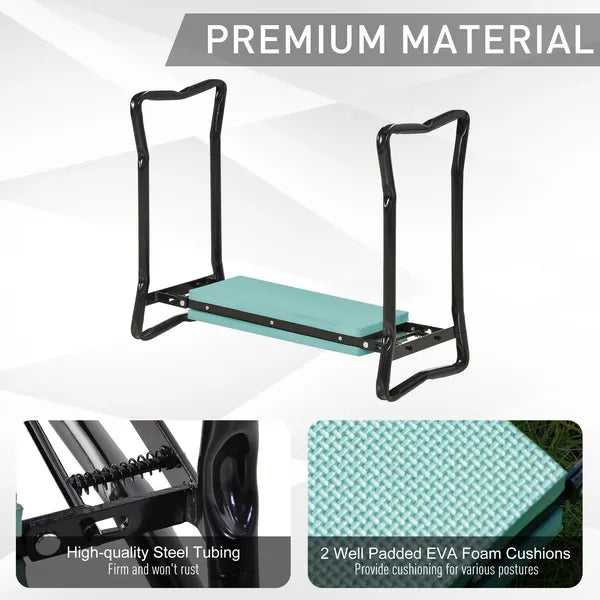 Outsunny Green Garden Kneeler and Seat Bench - Padded, Foldable Stool with Gardening Knee Pads for Comfortable Planting - product image 6