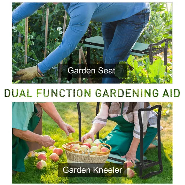 Outsunny Green Garden Kneeler and Seat Bench - Padded, Foldable Stool with Gardening Knee Pads for Comfortable Planting - product image 4