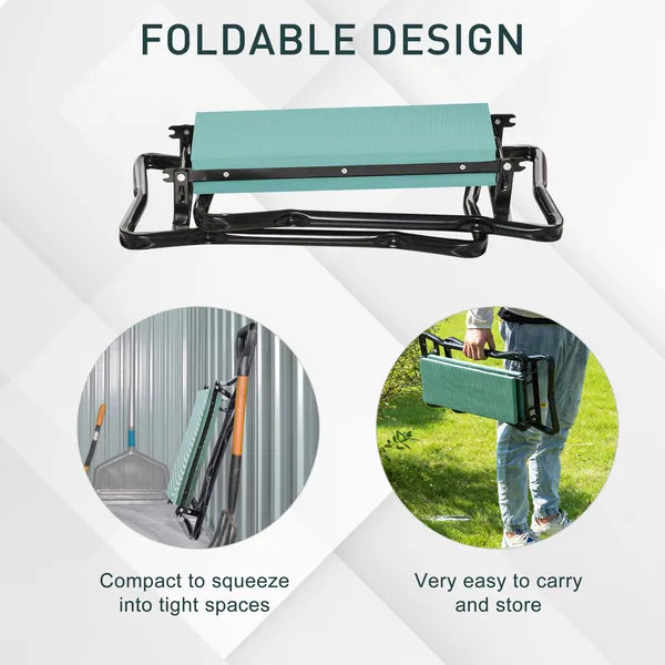 Outsunny Green Garden Kneeler and Seat Bench - Padded, Foldable Stool with Gardening Knee Pads for Comfortable Planting - product image 5